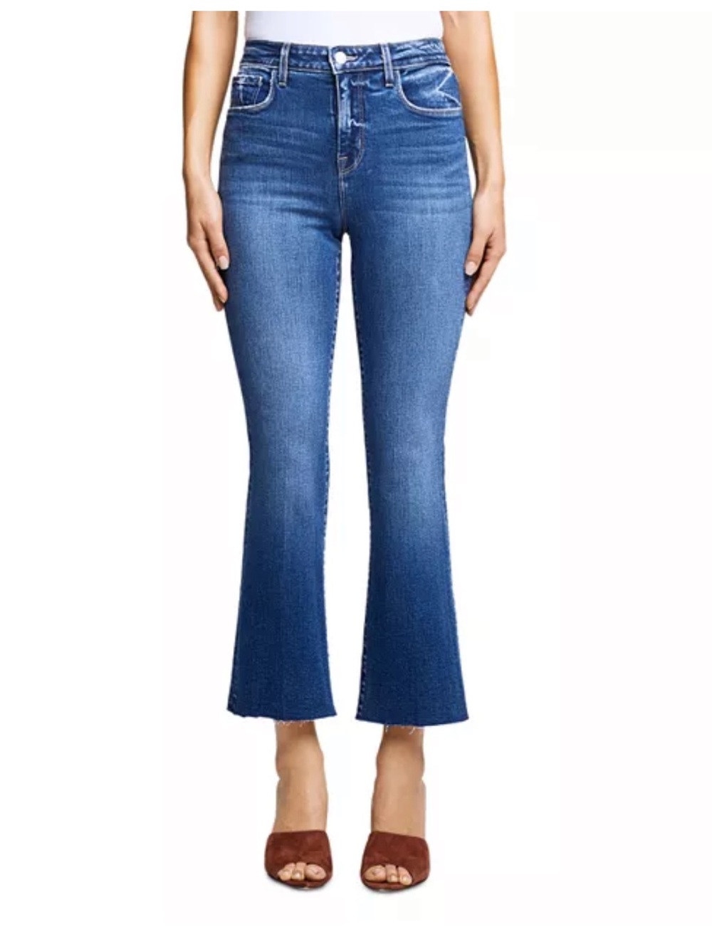 L'AGENCE Kendra High Rise Cropped Flare Jeans in Laredo